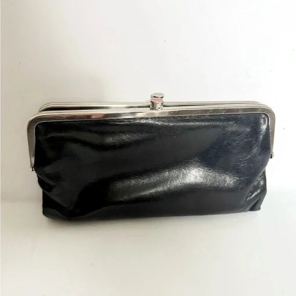Hobo Lauren Wallet Clutch Double Frame Leather Kiss Lock - Picture 3 of 10